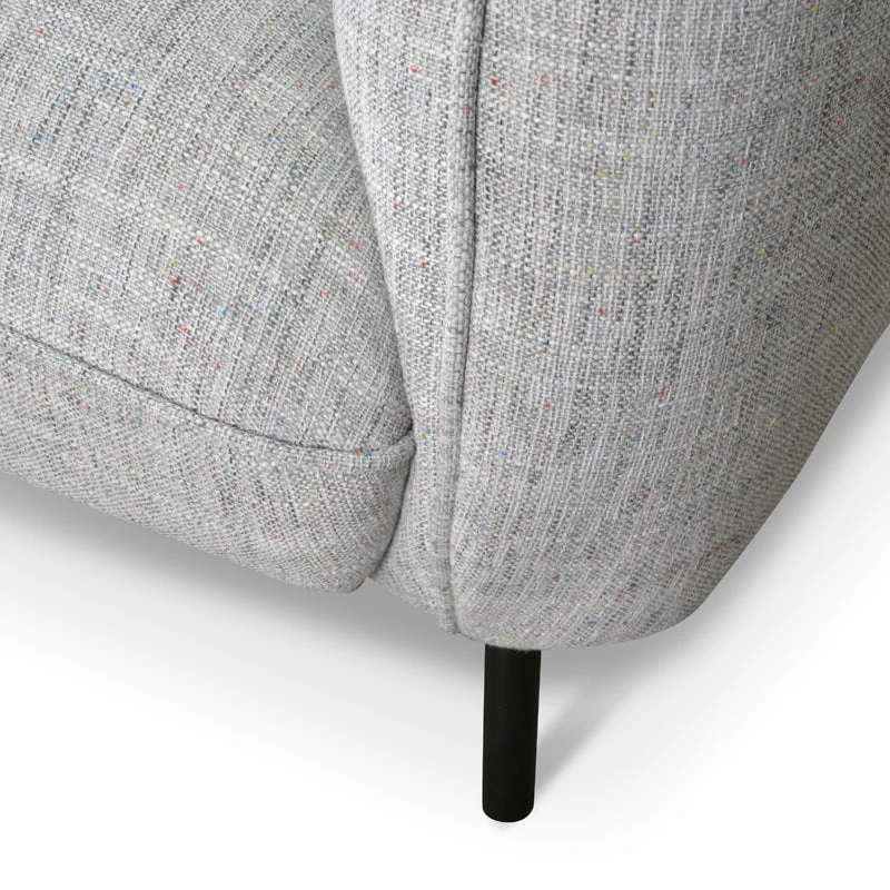 Armchair In Light Spec Grey - Black Metal Legs - Image 6