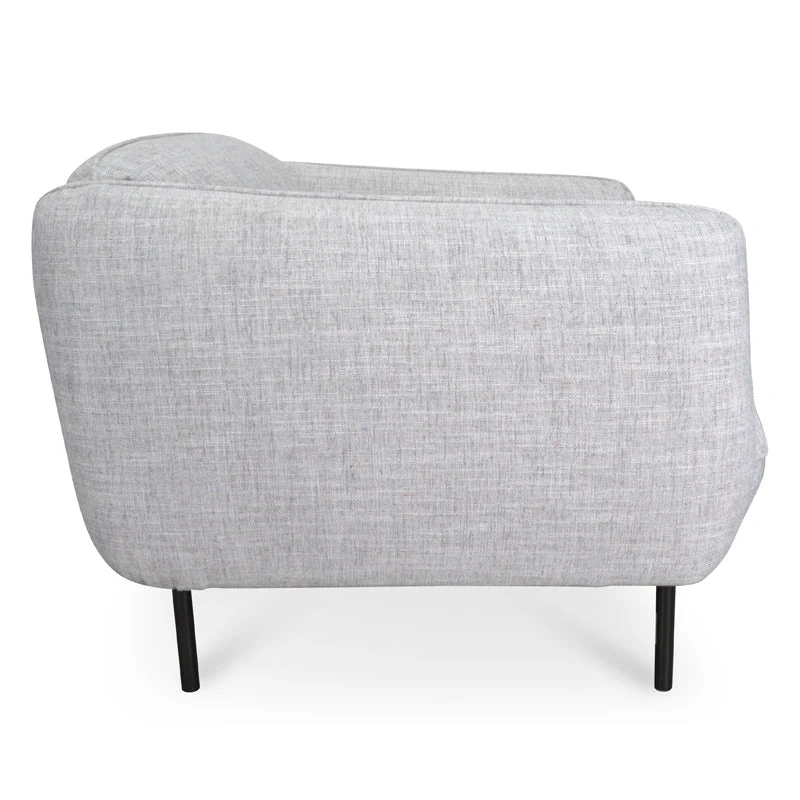 Armchair In Light Spec Grey - Black Metal Legs - Image 5