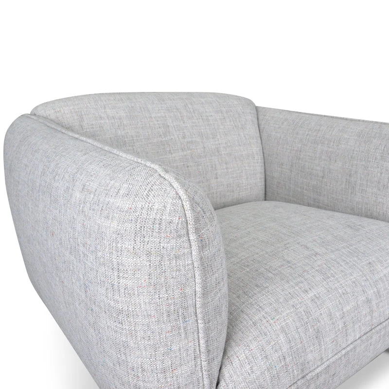 Armchair In Light Spec Grey - Black Metal Legs - Image 7