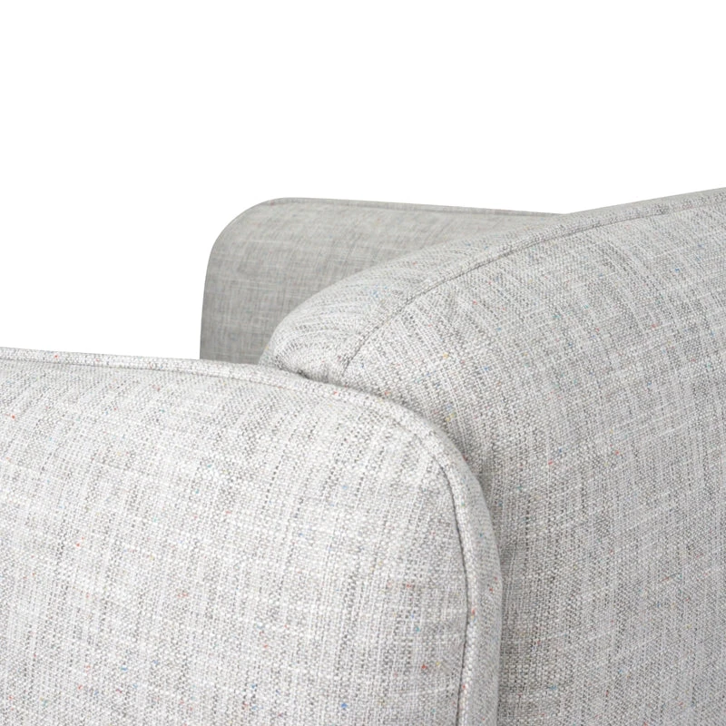 Armchair In Light Spec Grey - Black Metal Legs - Image 8