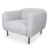 Armchair In Light Spec Grey - Black Metal Legs