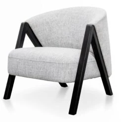 Armchair - Light Spec Grey - Black Oak