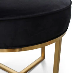 Steel Frame Ottoman In Black Velvet Seat - Brushed Gold Base -Calibre Furniture Sales Store lc2617 bs 2 860x 770d6a17 1528 4c54 a703 d920ae9c3b03