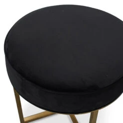 Steel Frame Ottoman In Black Velvet Seat - Brushed Gold Base -Calibre Furniture Sales Store lc2617 bs 8 860x 8da78c75 a548 44ef 9015 7dd9c26a7ace