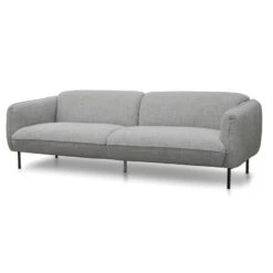 3 Seater Sofa - Light Spec Grey Fabric