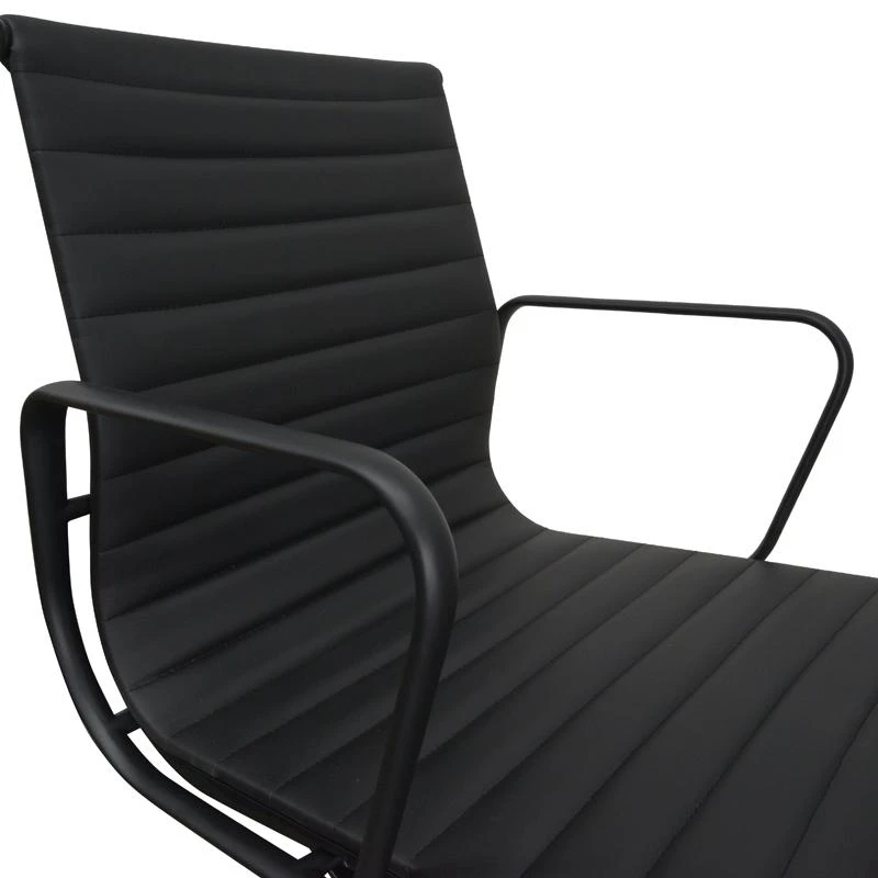 PU Leather Office Chair - Full Black - Image 6