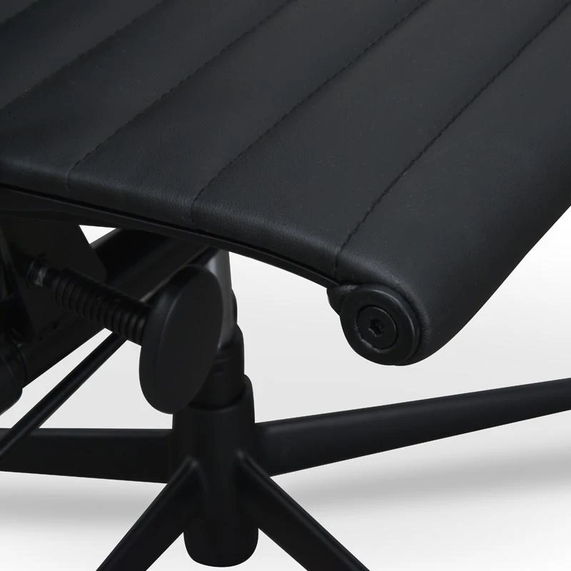 PU Leather Office Chair - Full Black - Image 7