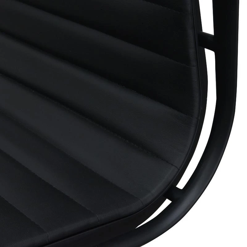 PU Leather Office Chair - Full Black - Image 9