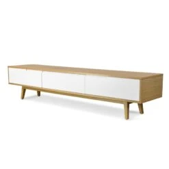 2.1m Scandinavian TV Unit - Lowline - Natural