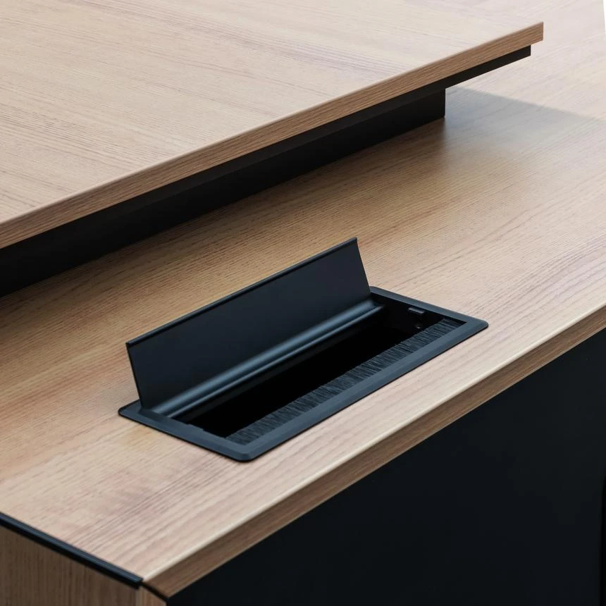 2.3m Left Return Office Desk - Natural - Image 13