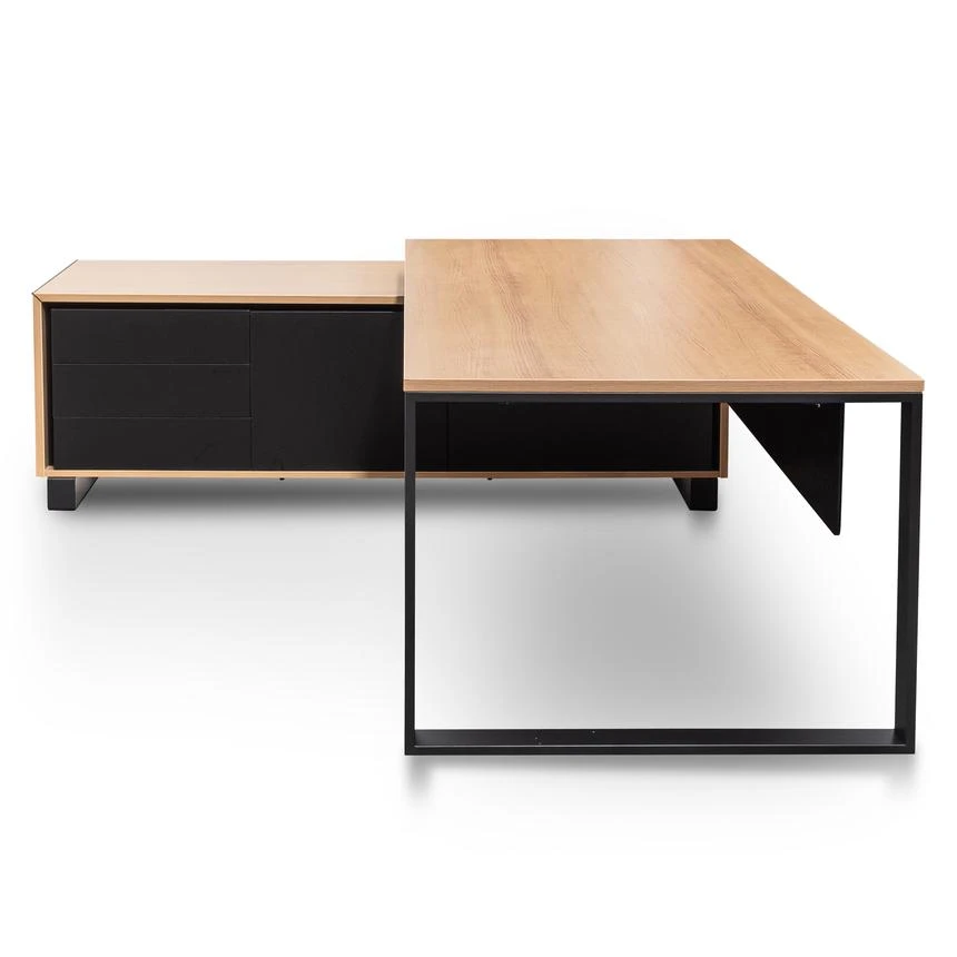 2.3m Left Return Office Desk - Natural - Image 3
