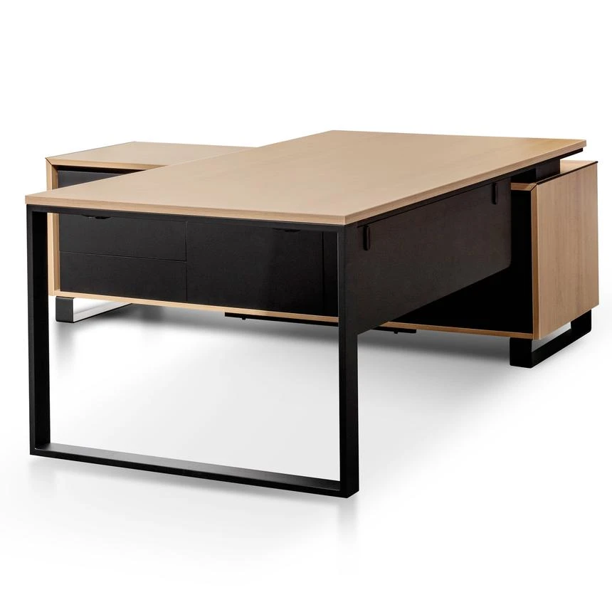 2.3m Left Return Office Desk - Natural - Image 2