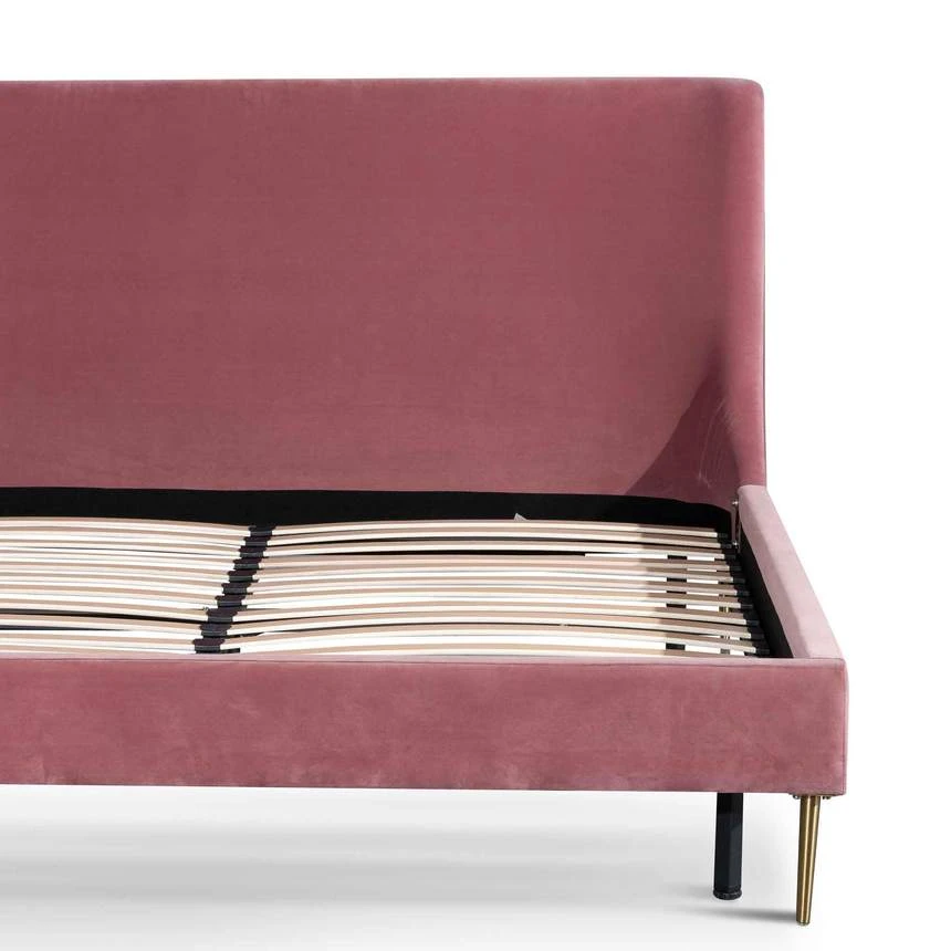 King Bed Frame - Blush Peach Velvet - Image 3