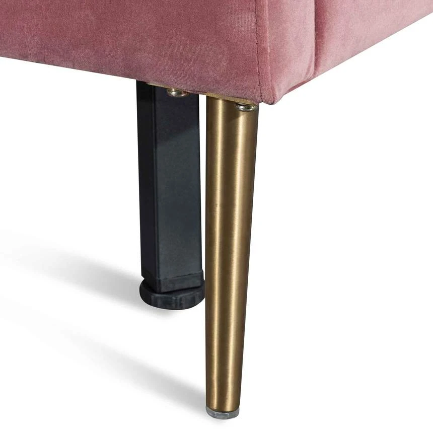 King Bed Frame - Blush Peach Velvet - Image 6