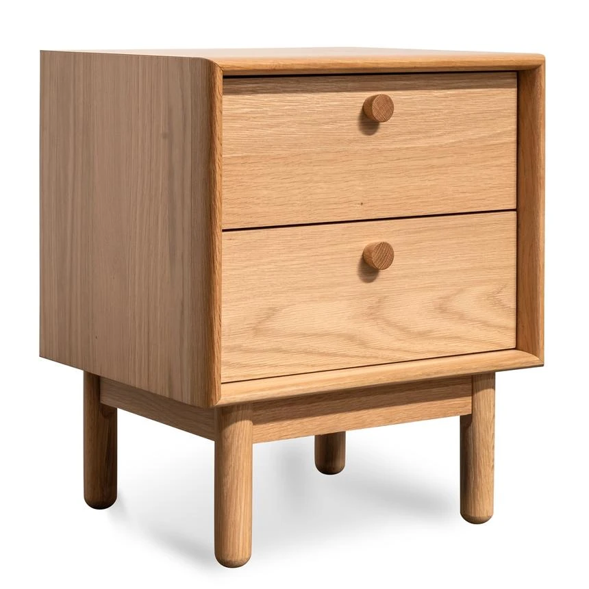 2 Drawer Side Table - Oak - Image 2