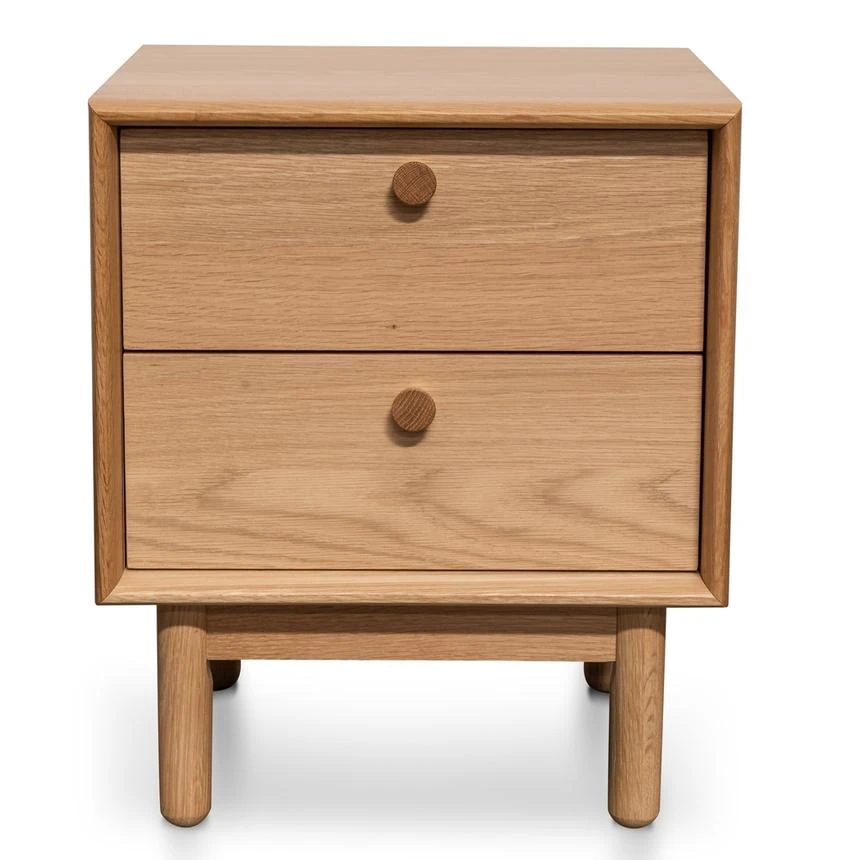 2 Drawer Side Table - Oak - Image 3