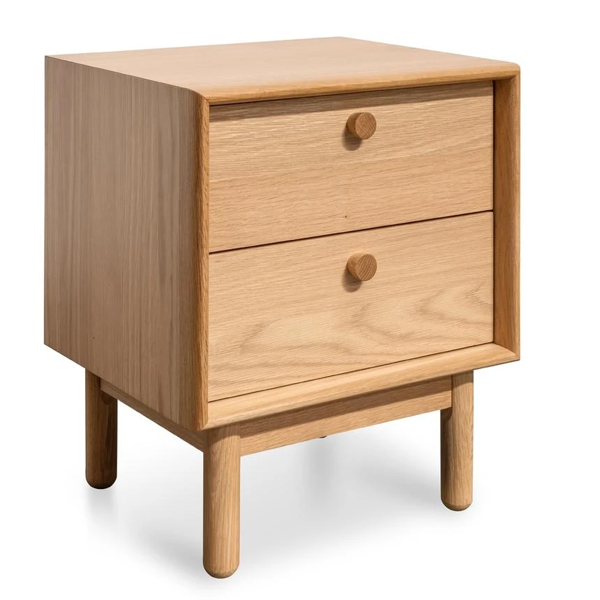2 Drawer Side Table - Oak - Image 5