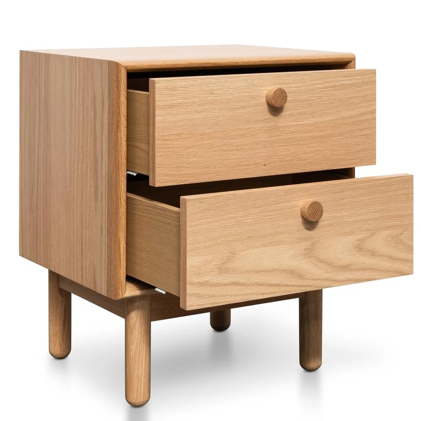 2 Drawer Side Table - Oak - Image 11