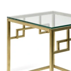 Side Table - Glass Top - Brushed Gold Base -Calibre Furniture Sales Store st2426 bs 4 860x 85555b3a 30d7 4489 a43f dc956eb320ab