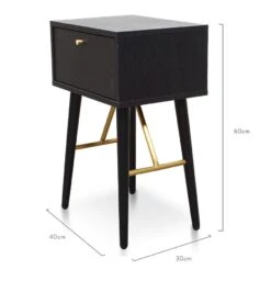 Bed Side Table - Black -Calibre Furniture Sales Store st2666 dw dimensions 860x 89c1e9c1 0967 4eb2 a593 756cafec8db3