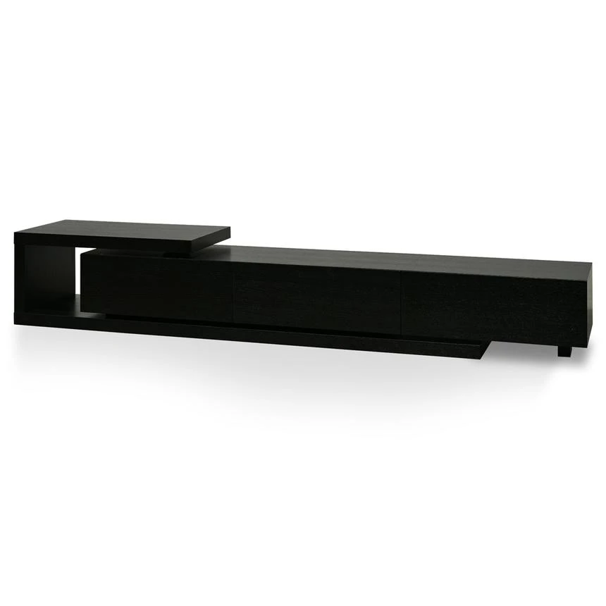 Scandinavian Lowline 2.4-3.07m Entertainment TV Unit - Full Black - Image 2