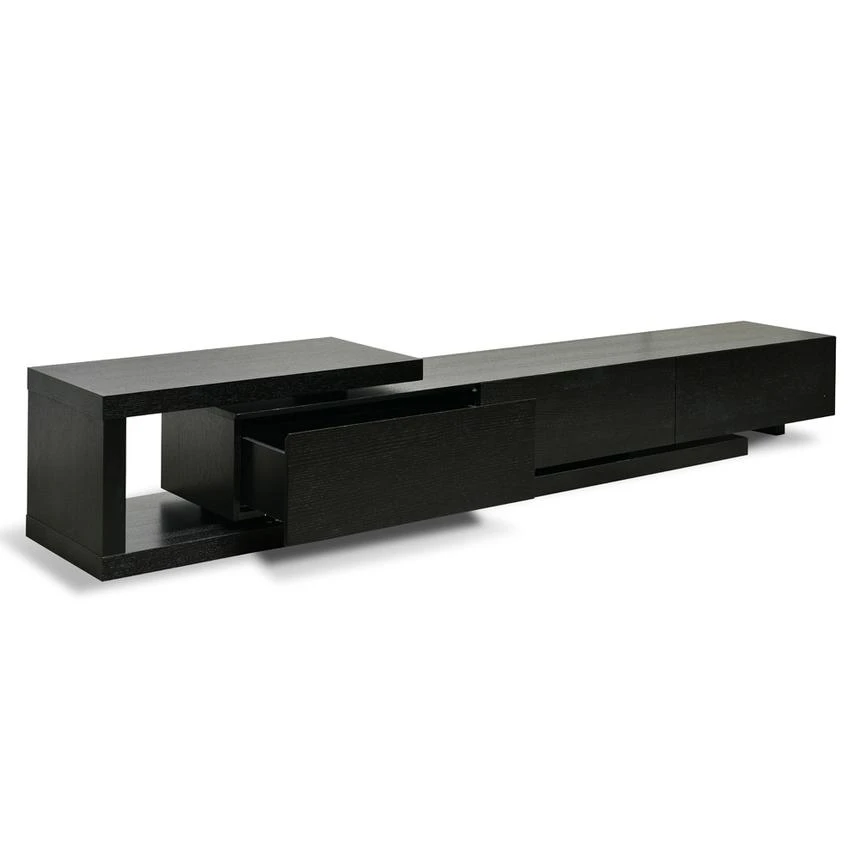 Scandinavian Lowline 2.4-3.07m Entertainment TV Unit - Full Black - Image 4