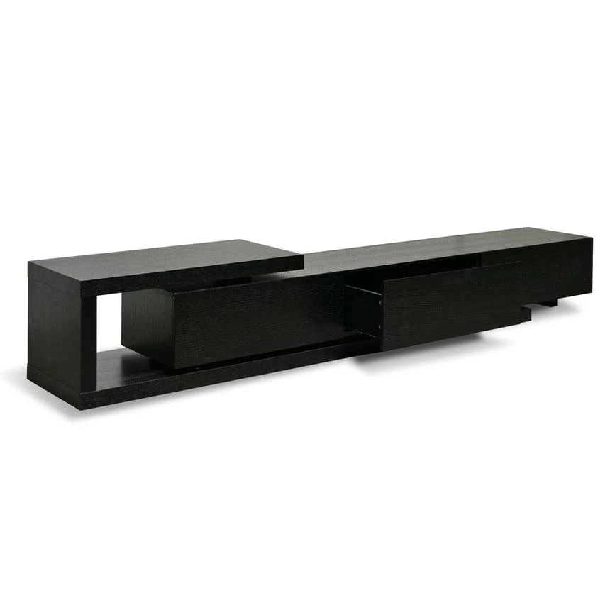 Scandinavian Lowline 2.4-3.07m Entertainment TV Unit - Full Black - Image 5