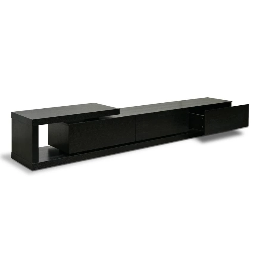 Scandinavian Lowline 2.4-3.07m Entertainment TV Unit - Full Black - Image 6