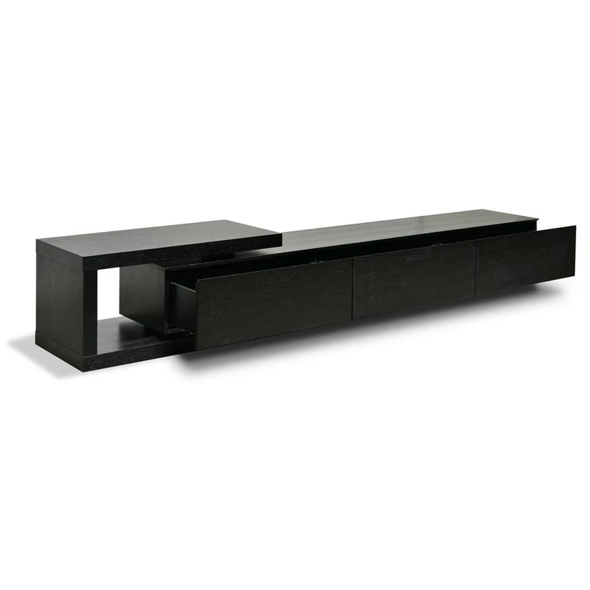 Scandinavian Lowline 2.4-3.07m Entertainment TV Unit - Full Black - Image 7
