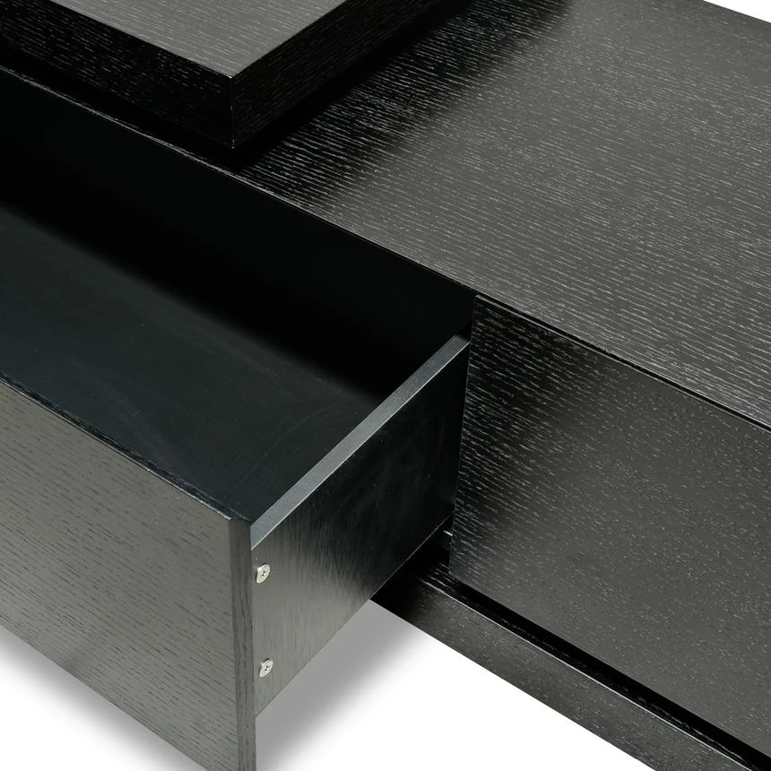 Scandinavian Lowline 2.4-3.07m Entertainment TV Unit - Full Black - Image 9