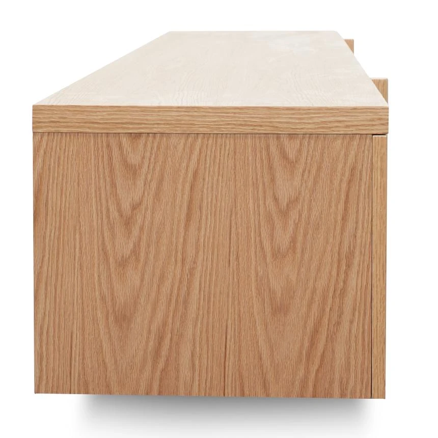 2.1m Entertainment TV Unit - Lowline - Full Natural - Timber Legs - Image 12