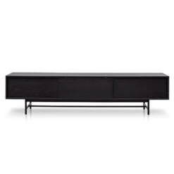 2.1m Wooden Entertainment TV Unit - Full Black