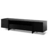 Lowline 2.1m Entertainment TV Unit - Black Oak - Timber Legs